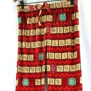 Scrabble Game Tiles Red/Tan Pajama Bottoms XL